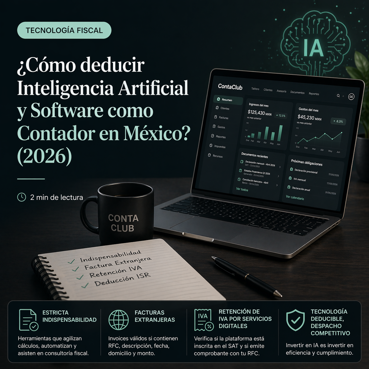 ¿Cómo deducir Inteligencia Artificial y Software como Contador en México? (2026)